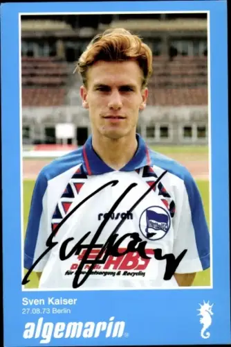 Autogrammkarte Fußballer Sven Kaiser, Hertha BSC, Autogramm