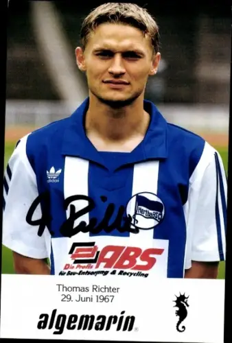 Autogrammkarte Fußballer Thomas Richter, Hertha BSC, Autogramm