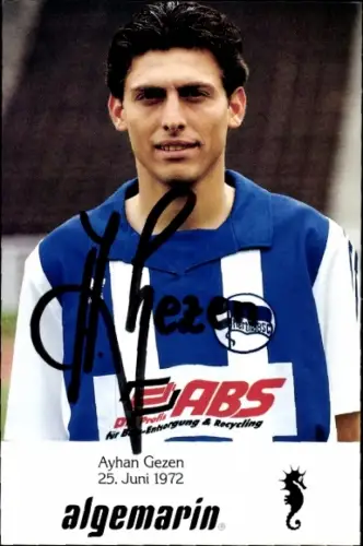 Autogrammkarte Fußballer Ayhan Gezen, Hertha BSC, Autogramm