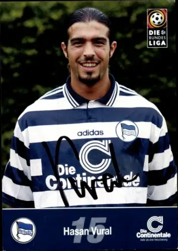Autogrammkarte Fußballer Hasan Vural, Hertha BSC, Autogramm