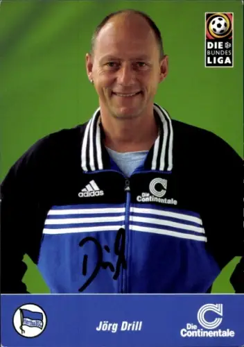 Autogrammkarte Physiotherapeut Jörg Drill, Hertha BSC, Autogramm