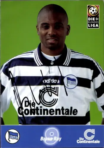 Autogrammkarte Fußballer Bryan Roy, Hertha BSC, Autogramm