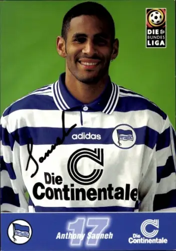 Autogrammkarte Fußballer Anthony Sanneh, Hertha BSC, Autogramm