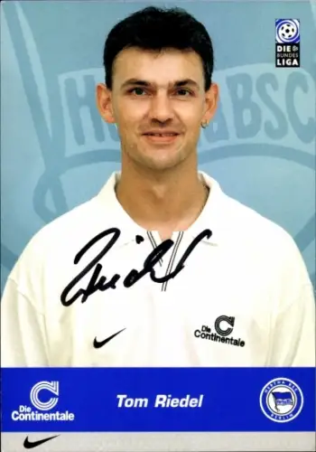Autogrammkarte Zeugwart Tom Riedel, Hertha BSC, Autogramm