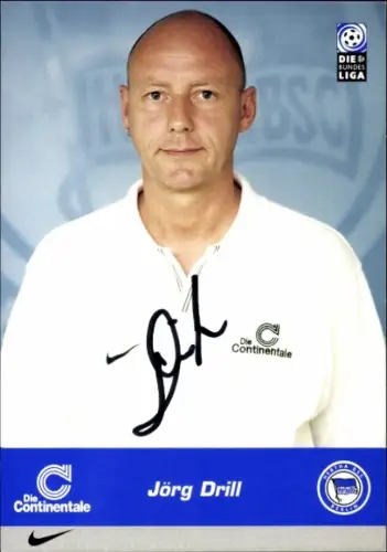 Autogrammkarte Physiotherapeut Jörg Drill, Hertha BSC, Autogramm