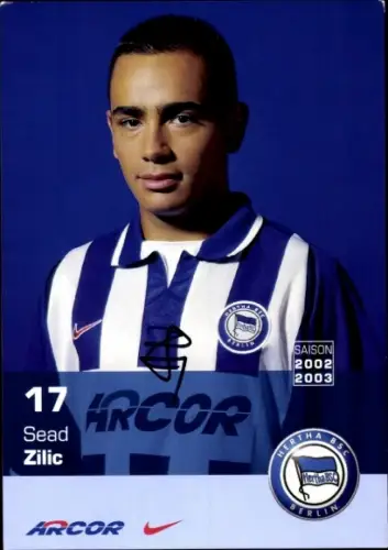 Autogrammkarte Fußballer Sead Zilic, Hertha BSC, Autogramm