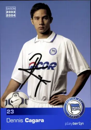 Autogrammkarte Fußballer Dennis Cagara, Hertha BSC, Autogramm