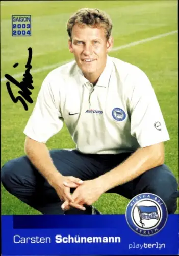 Autogrammkarte Konditionstrainer Carsten Schünemann, Hertha BSC, Autogramm