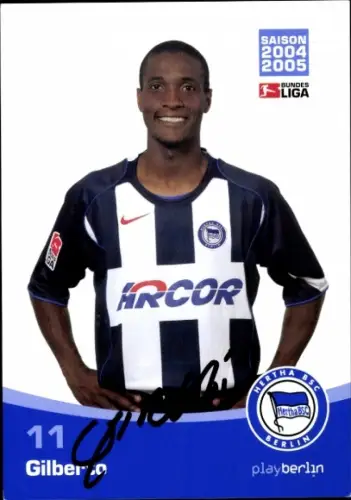 Autogrammkarte Fußballer Gilberto, Hertha BSC, Autogramm