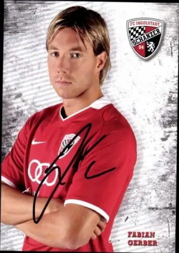 Autogrammkarte Fußballer Fabian Gerber, FC Ingolstadt, Autogramm