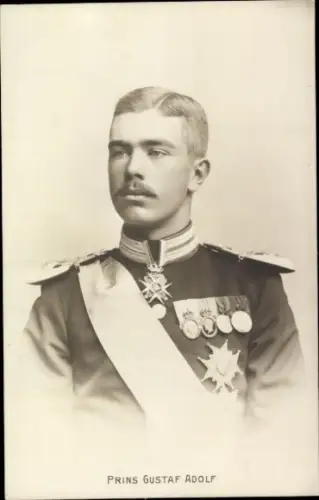 Ak Prinz Gustaf Adolf, Porträt