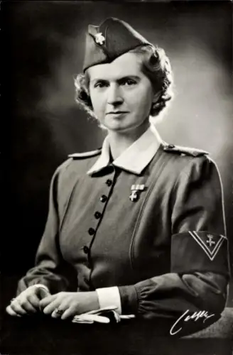 Ak Erbprinzessin Sibylla von Schweden, Portrait in Uniform