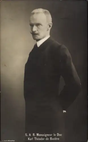 Ak Herzog Karl Theodor von Bayern, Portrait im Anzug