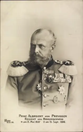 Ak Prinz Albrecht von Preußen, Regent von Braunschweig, Portrait