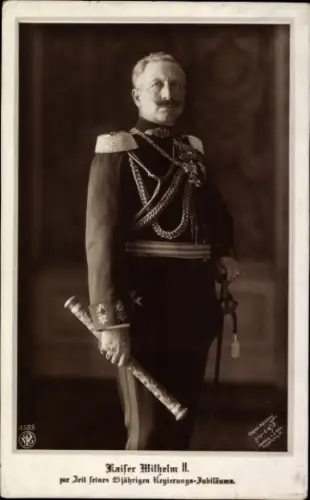 Ak Kaiser Wilhelm II., 25. Regierungsjubiläum, Marschallstab, Uniform