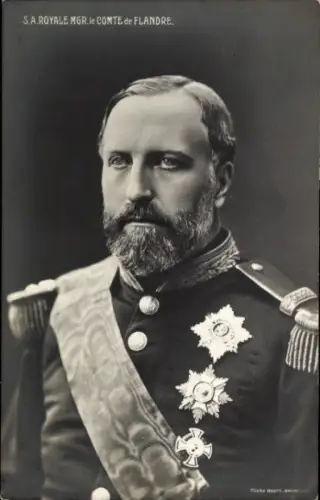 Ak Prinz Philipp von Belgien, Graf von Flandern, Portrait, Uniform