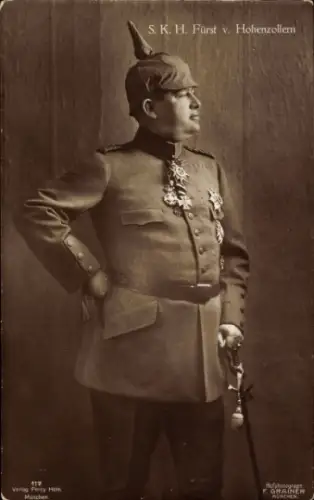 Ak Fürst Wilhelm von Hohenzollern, Portrait in Uniform