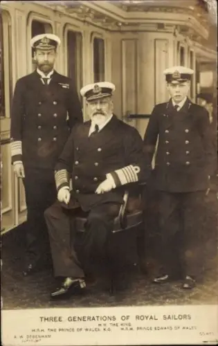 PC Three Generations of Royal Sailors, Prince of Wales, King, Prince Edward of Wales