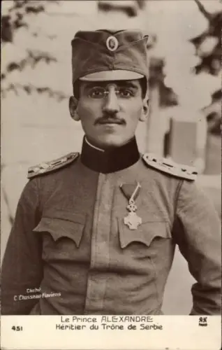 Ak Le Prince Alexandre, Heritier du Trone de Serbie, Portrait, Uniform, Orden