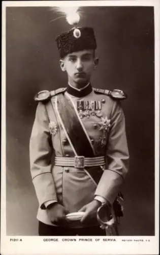 Ak Prinz Georg von Serbien, Portrait in Uniform
