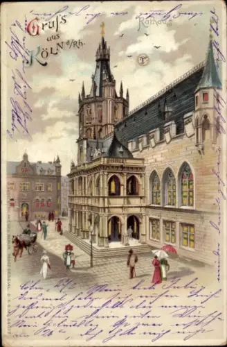 Halt gegen das Licht Litho Köln am Rhein, Rathaus