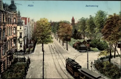 Ak Köln am Rhein, Sachsenring, Straßenbahn