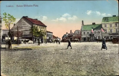 Ak Lowicz Lowitsch Polen, Kaiser-Wilhelm-Platz