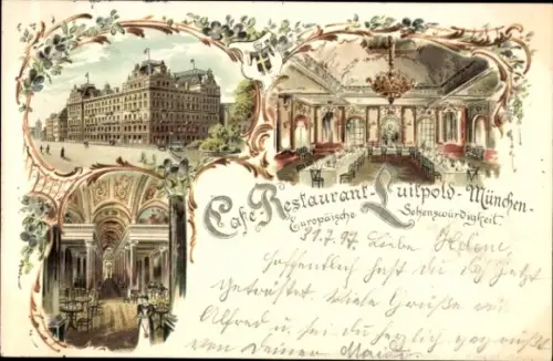 Litho München, Café Restaurant Luitpold, Europäische Sehenswürdigkeit