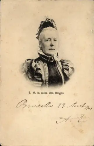Ak Königin Marie Henriette von Belgien, Portrait