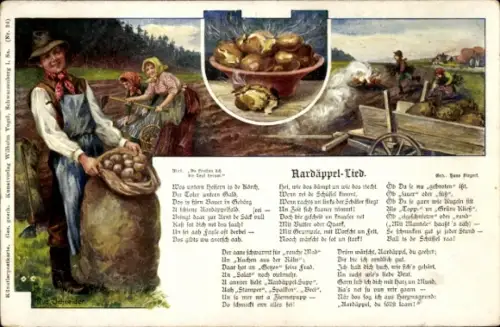 Lied Ak Aardäppel-Lied, Kartoffelernte, Bauern