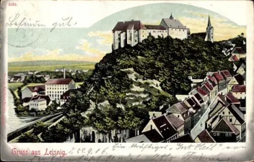 Ak Leisnig in Sachsen, Teilansicht der Stadt