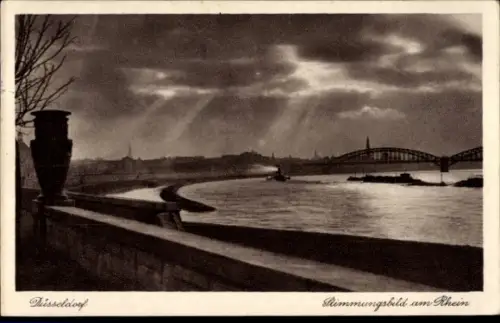 Ak Düsseldorf am Rhein, Stimmungsbild am Rhein