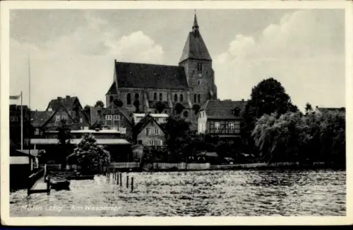 Ak Mölln im Herzogtum Lauenburg, Am Wassertor, Kirche
