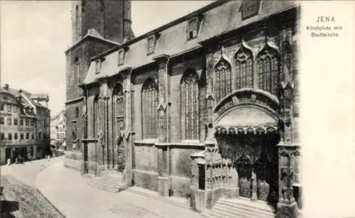 Ak Jena in Thüringen,  Kirchplatz, Stadtkirche,  Architektur