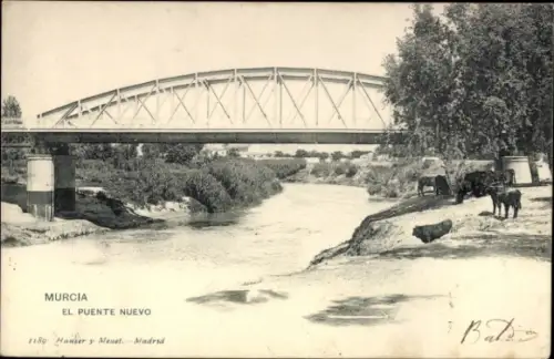 Ak Murcia Stadt Spanien, neue Brücke