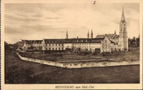 Ak Mehrerau Vorarlberg Österreich, MEHRERAU aus Süd-Ost, Klosteranlage, Landschaft, keine Persönl