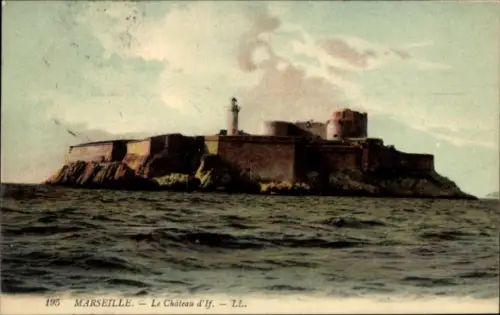 Ak Marseille Bouches du Rhône, Le Château d'If,  Leuchtturm, Festung