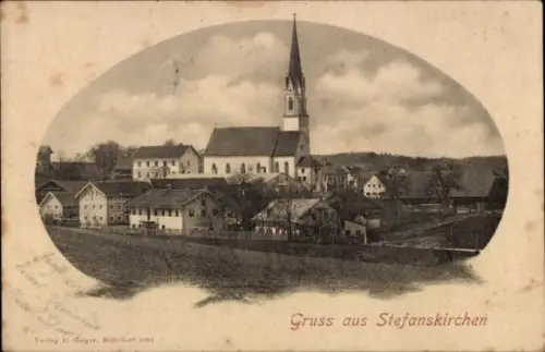 Ak Stefanskirchen Ampfing in Oberbayern, Gruss aus  Kirche, Häuser, Landschaft