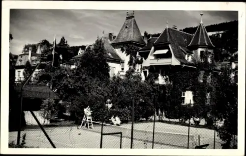 Foto Ak La Neuveville Kanton Bern Schweiz, Tennisplatz, Villa