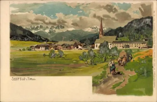 Künstler Ak Seefeld in Tirol, Gesamtansicht