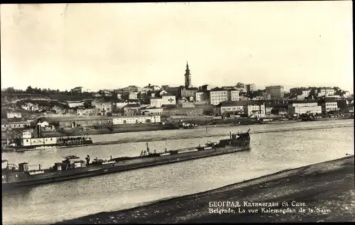 Ak Beograd Belgrad Serbien, La vue Kalemegdan de la Save
