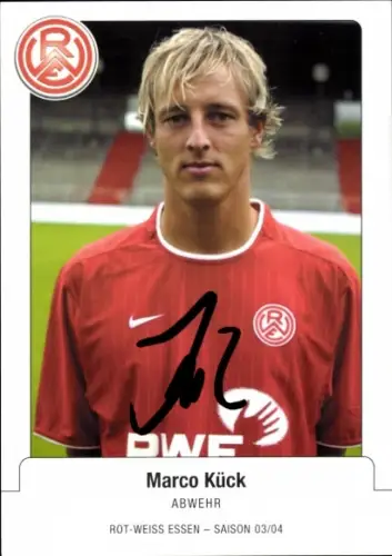 Autogrammkarte Fußballer Marco Kück, Rot Weiss Essen, Autogramm