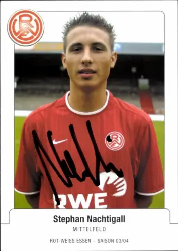 Autogrammkarte Fußballer Stephan Nachtigall, Rot Weiss Essen, Autogramm
