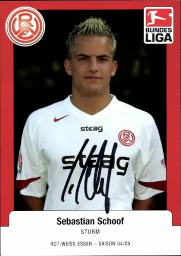 Autogrammkarte Fußballer Sebastian Schoof, Rot Weiss Essen, Autogramm