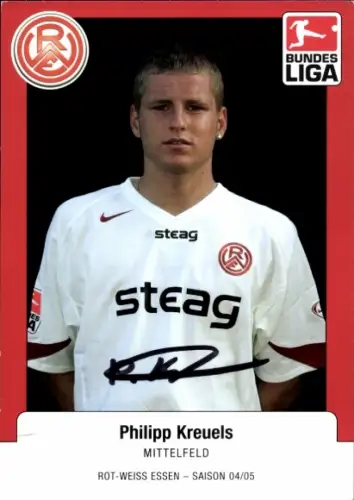 Autogrammkarte Fußballer Philipp Kreuels, Rot-Weiss Essen, Autogramm