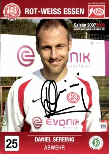 Autogrammkarte Fußballer Daniel Sereinig, Rot Weiss Essen, Autogramm