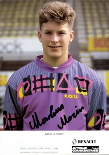Autogrammkarte Fußballer Markus Mozin, Rot-Weiss Essen, Autogramm