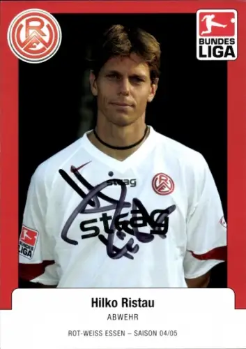 Autogrammkarte Fußballer Hilko Ristau, Rot Weiss Essen, Autogramm