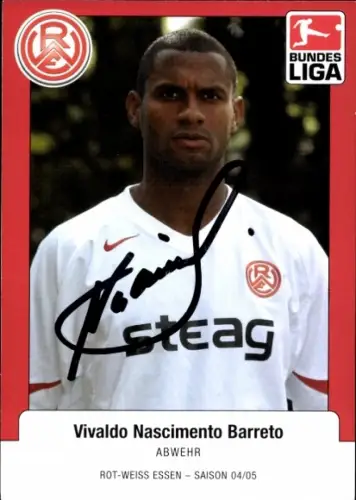 Autogrammkarte Fußballer Vivaldo Nascimento Barreto, Rot Weiss Essen, Autogramm