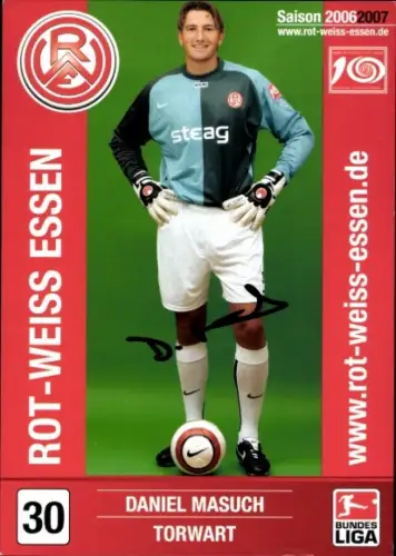 Autogrammkarte Fußballer Daniel Masuch, Rot Weiss Essen, Autogramm